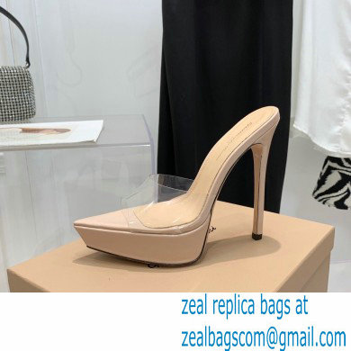 Gianvito Rossi Heel 13.5cm Platform 3cm TPU Plexi BETTY Mules PVC Nude 2022