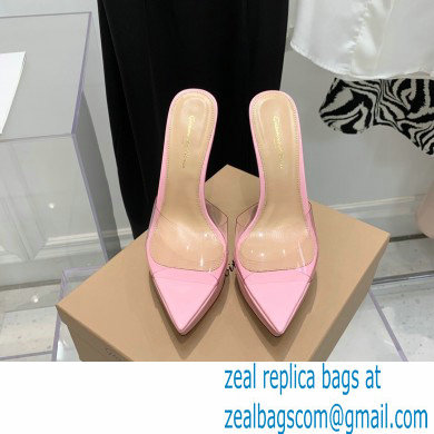 Gianvito Rossi Heel 13.5cm Platform 3cm TPU Plexi BETTY Mules PVC Pink 2022 - Click Image to Close