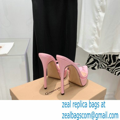 Gianvito Rossi Heel 13.5cm Platform 3cm TPU Plexi BETTY Mules PVC Pink 2022 - Click Image to Close