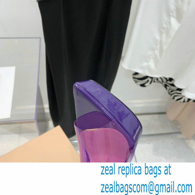 Gianvito Rossi Heel 13.5cm Platform 3cm TPU Plexi BETTY Mules PVC Purple 2022 - Click Image to Close