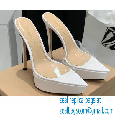 Gianvito Rossi Heel 13.5cm Platform 3cm TPU Plexi BETTY Mules PVC White 2022