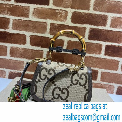 Gucci Bamboo 1947 Jumbo GG Small Top Handle Bag 675797