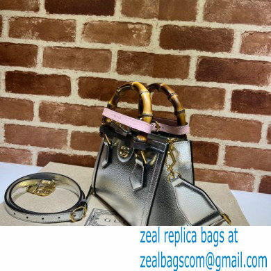 Gucci Diana mini tote bag 702732 silver 2021 - Click Image to Close