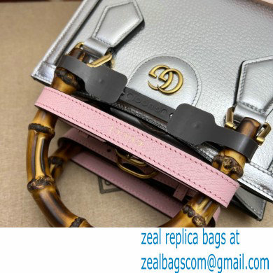 Gucci Diana mini tote bag 702732 silver 2021 - Click Image to Close