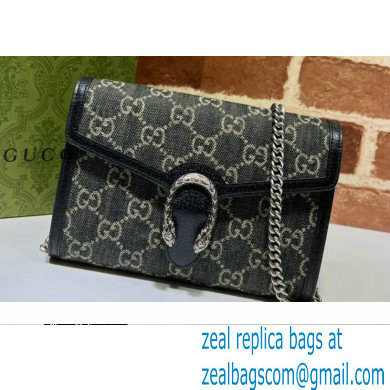 Gucci Dionysus Mini Chain Bag 401231 Washed GG Denim Black