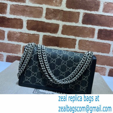 Gucci Dionysus Small Shoulder Bag 499623 Washed GG Denim Black