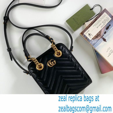 Gucci GG Marmont matelasse Mini Bag 696123 leather Black