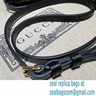 Gucci Horsebit 1955 Mini Bag 625615 GG Denim Black - Click Image to Close