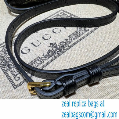 Gucci Horsebit 1955 Mini Bag 625615 GG Denim Black