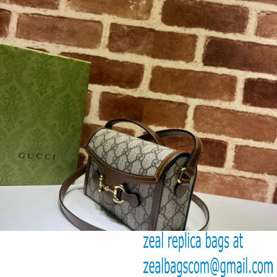 Gucci Horsebit 1955 Mini Bag 699296 GG Canvas Brown - Click Image to Close