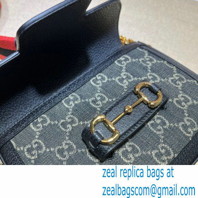Gucci Horsebit 1955 Mini Shoulder Bag 658574 GG Denim Black - Click Image to Close