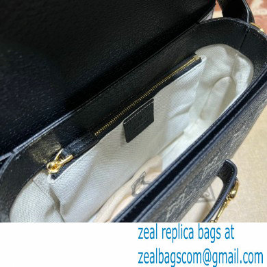 Gucci Horsebit 1955 Small Shoulder Bag 602204 GG Denim Black - Click Image to Close