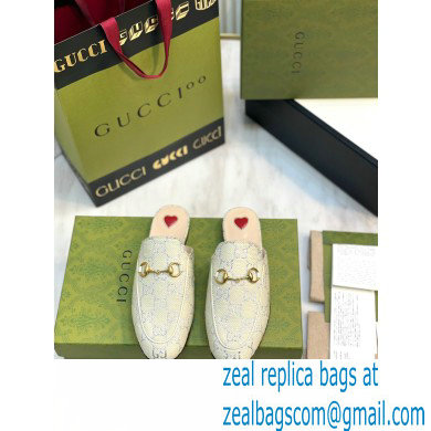 Gucci Horsebit Princetown Slippers GG Canvas Lame 2022 - Click Image to Close