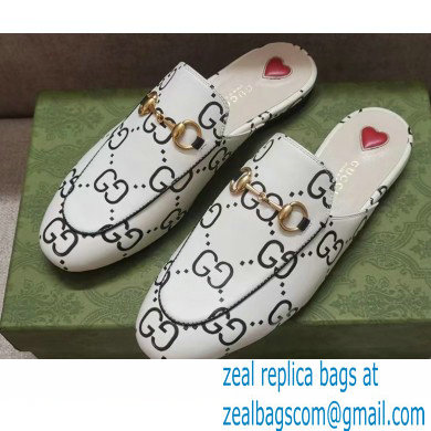 Gucci Horsebit Princetown Slippers GG Leather White/Black 2022