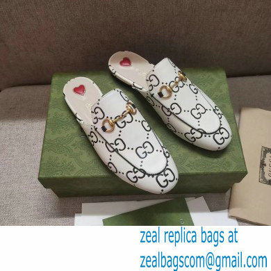 Gucci Horsebit Princetown Slippers GG Leather White/Black 2022