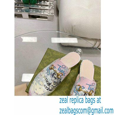 Gucci Horsebit Princetown Slippers GG Tiger and flower Print 2022