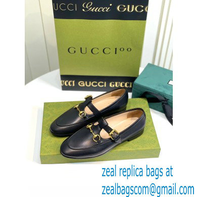 Gucci Horsebit T-bar Leather Loafers Black 2022