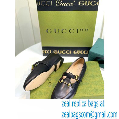 Gucci Horsebit T-bar Leather Loafers Black 2022 - Click Image to Close