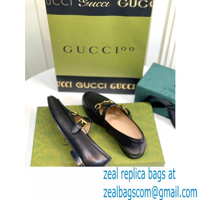 Gucci Horsebit T-bar Leather Loafers Black 2022