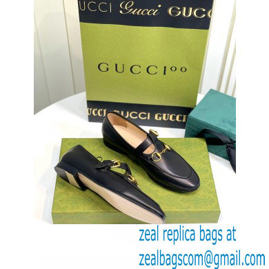 Gucci Horsebit T-bar Leather Loafers Black 2022