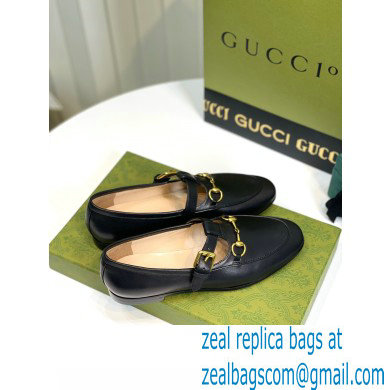 Gucci Horsebit T-bar Leather Loafers Black 2022