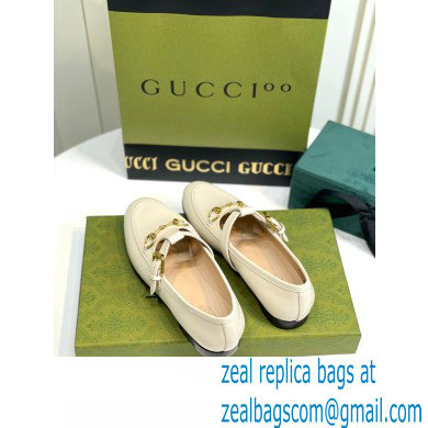 Gucci Horsebit T-bar Leather Loafers White 2022