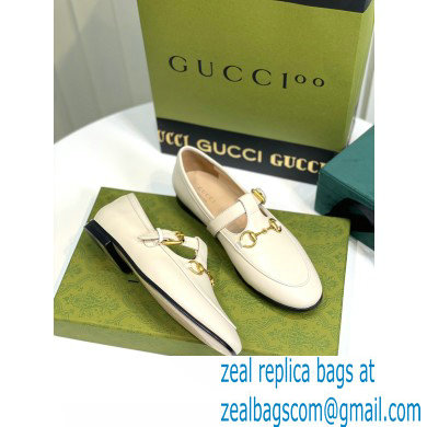 Gucci Horsebit T-bar Leather Loafers White 2022 - Click Image to Close