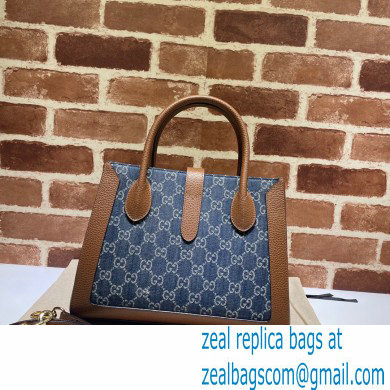 Gucci Jackie 1961 Medium Tote Bag 649016 GG Denim Blue