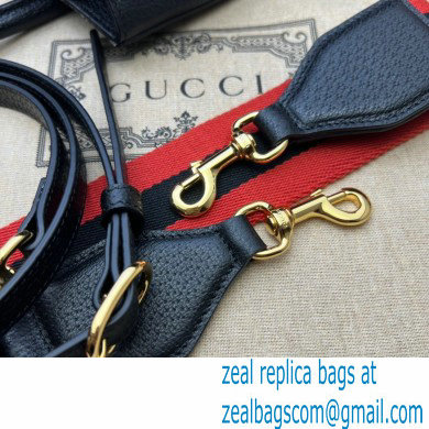 Gucci Jackie 1961 Medium Tote Bag 685129 GG Denim Black - Click Image to Close