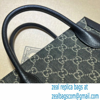 Gucci Jackie 1961 Medium Tote Bag 685129 GG Denim Black - Click Image to Close