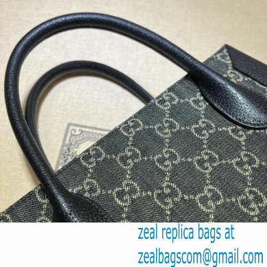 Gucci Jackie 1961 Medium Tote Bag 685129 GG Denim Black