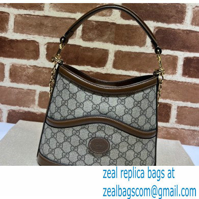 Gucci Large shoulder bag with Interlocking G 696011 GG Canvas Brown