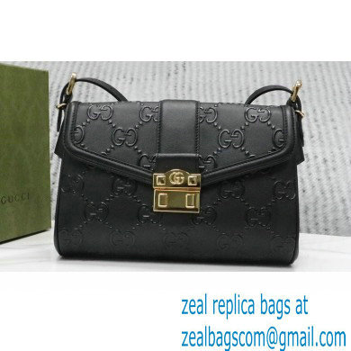 Gucci Medium GG Shoulder Bag 675778 leather Black - Click Image to Close