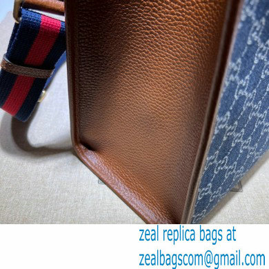 Gucci Medium tote bag with Interlocking G 674148 GG Denim Blue - Click Image to Close