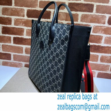 Gucci Medium tote bag with Interlocking G 674155 GG Denim Black - Click Image to Close