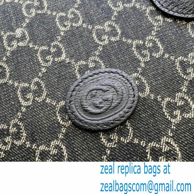 Gucci Medium tote bag with Interlocking G 674155 GG Denim Black - Click Image to Close