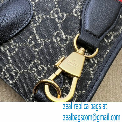 Gucci Medium tote bag with Interlocking G 674155 GG Denim Black - Click Image to Close