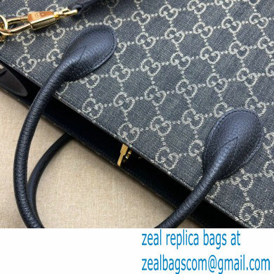 Gucci Medium tote bag with Interlocking G 674155 GG Denim Black