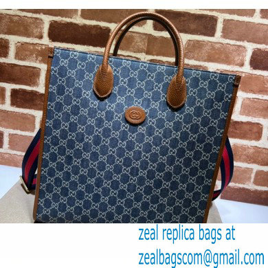 Gucci Medium tote bag with Interlocking G 674155 GG Denim Blue