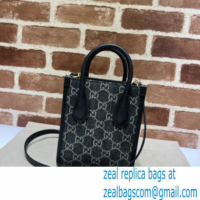 Gucci Mini tote bag with Interlocking G 671623 GG Denim Black