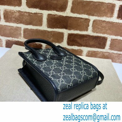 Gucci Mini tote bag with Interlocking G 671623 GG Denim Black