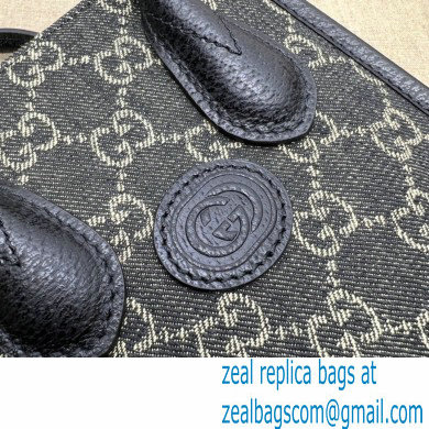 Gucci Mini tote bag with Interlocking G 671623 GG Denim Black