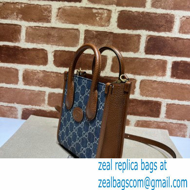 Gucci Mini tote bag with Interlocking G 671623 GG Denim Blue - Click Image to Close