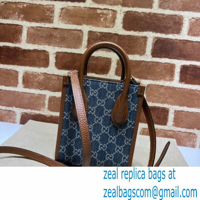 Gucci Mini tote bag with Interlocking G 671623 GG Denim Blue