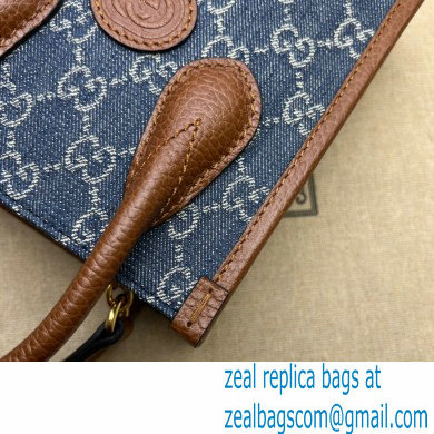 Gucci Mini tote bag with Interlocking G 671623 GG Denim Blue - Click Image to Close