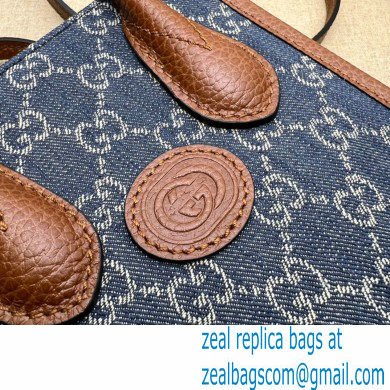 Gucci Mini tote bag with Interlocking G 671623 GG Denim Blue - Click Image to Close