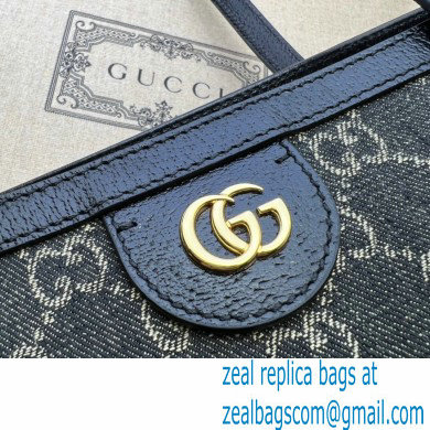 Gucci Ophidia GG Medium Tote Bag 631685 Washed GG Denim Black