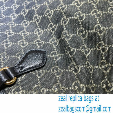 Gucci Ophidia GG Medium Tote Bag 631685 Washed GG Denim Black