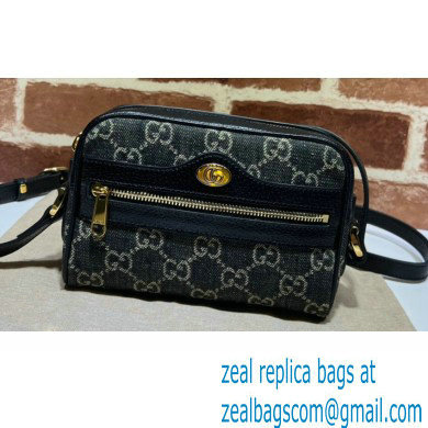 Gucci Ophidia GG Mini Bag 517350 Washed GG Denim Black