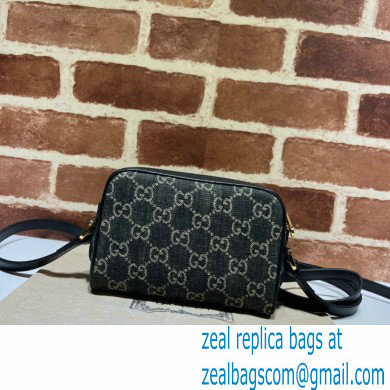 Gucci Ophidia GG Mini Bag 517350 Washed GG Denim Black - Click Image to Close